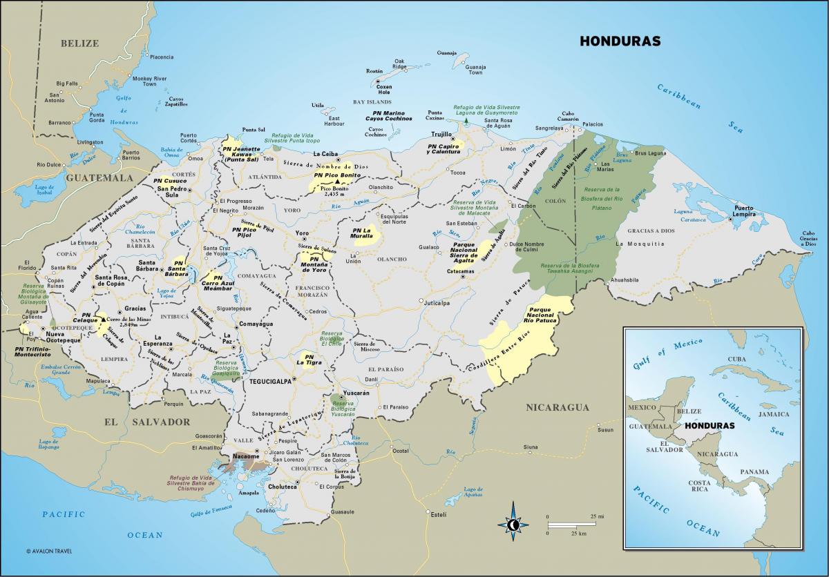 egy térkép Honduras 