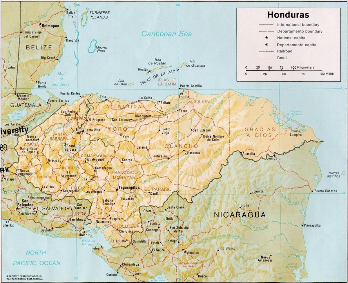 roatan-öböl-szigetek Honduras térkép