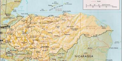 Roatan-öböl-szigetek Honduras térkép