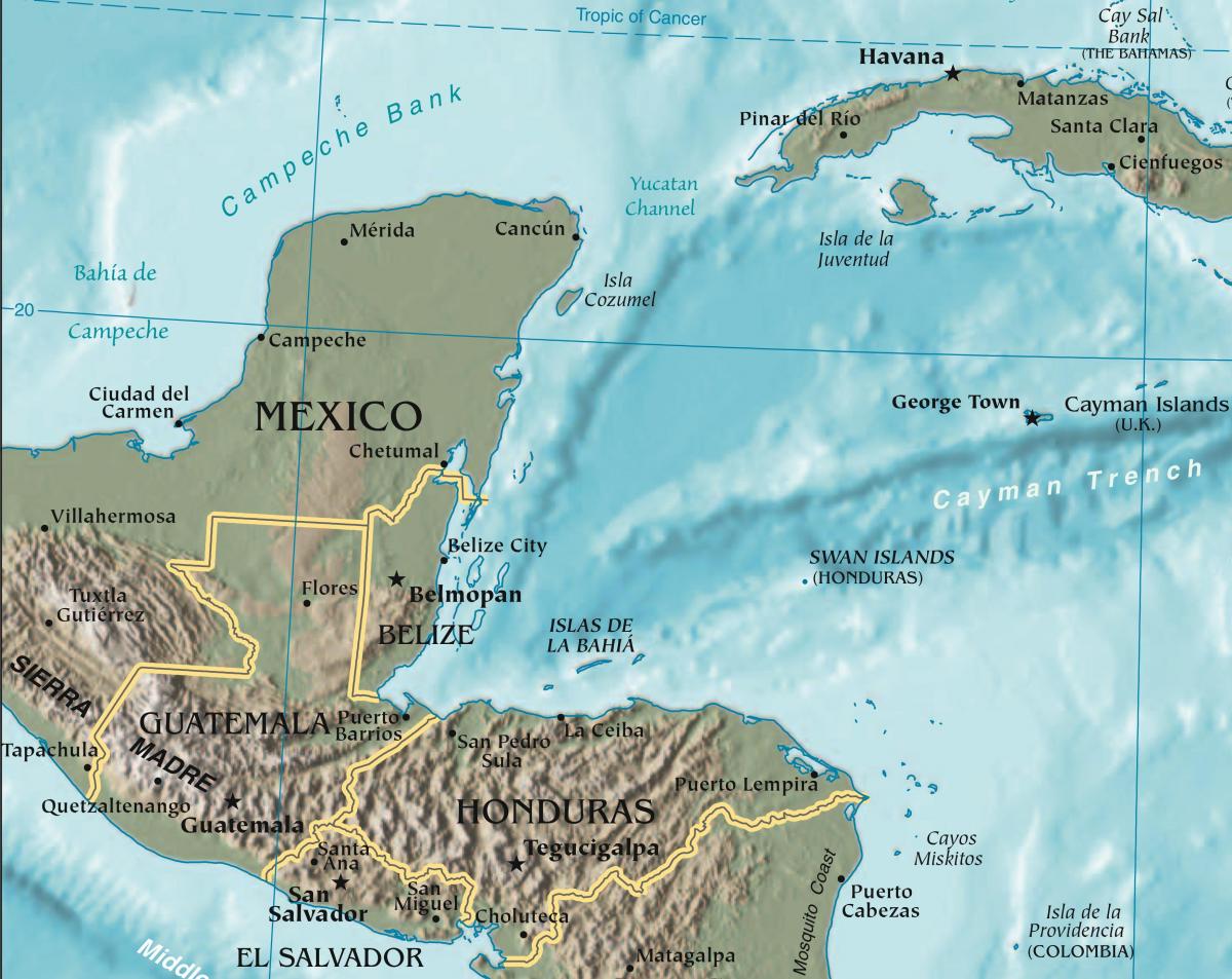térkép-öböl Honduras