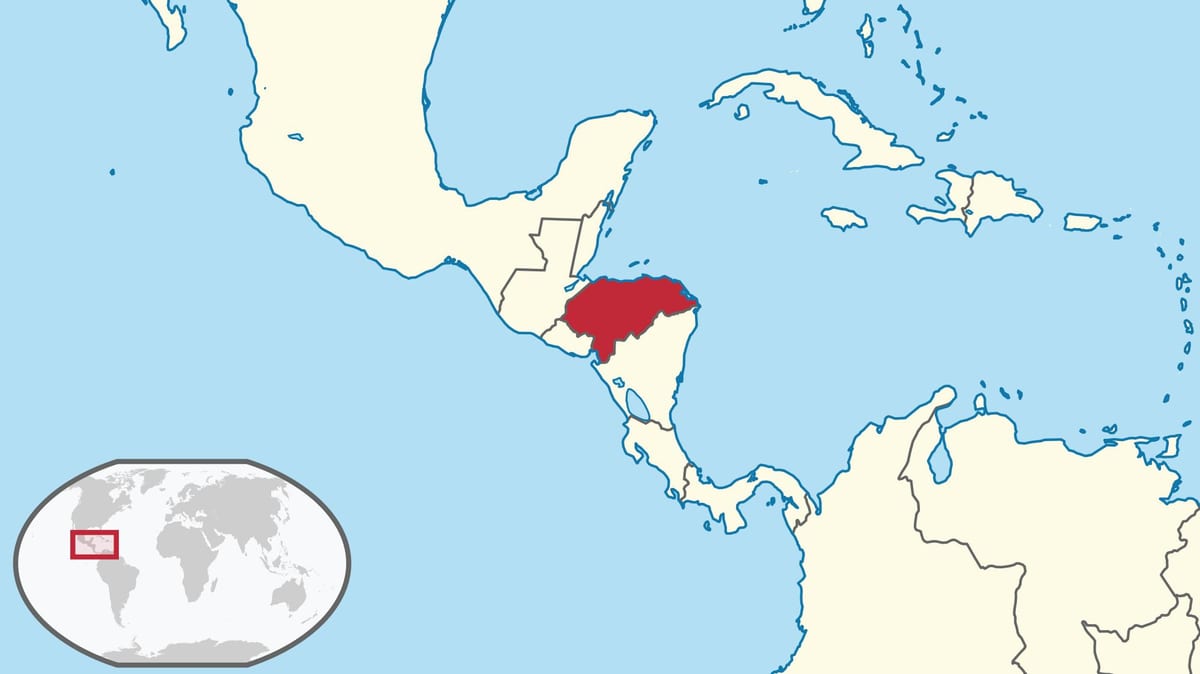 Honduras elhelyezkedés a világ térkép
