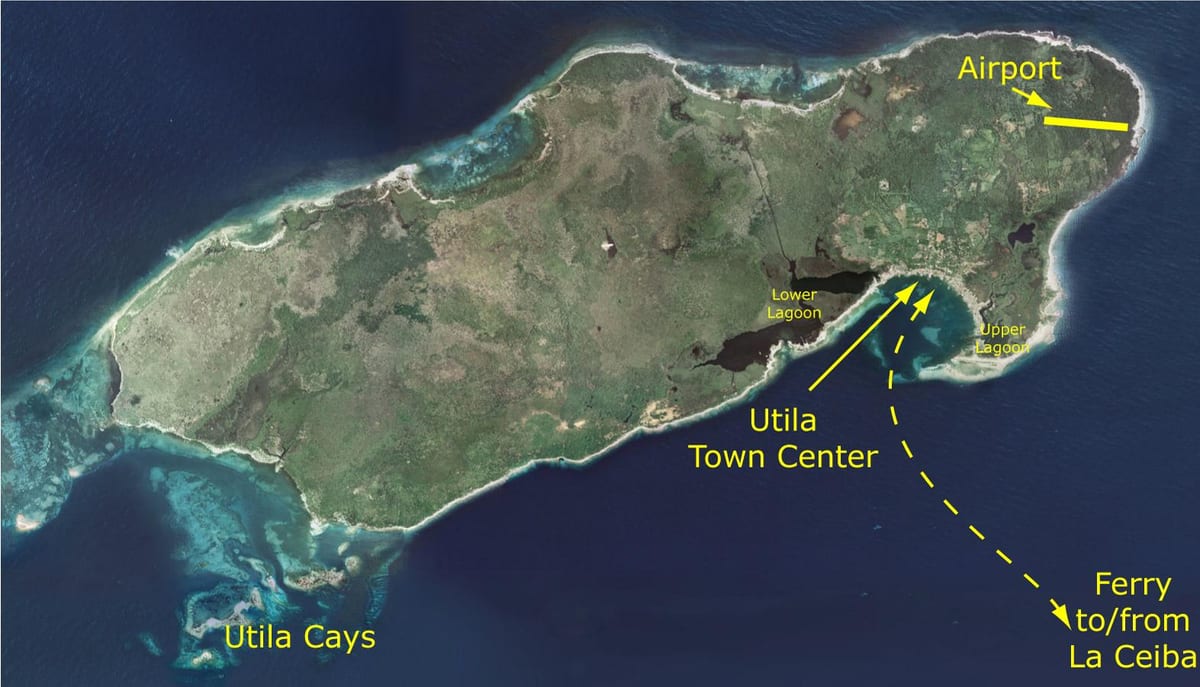 térkép utila Honduras
