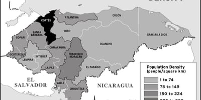 Térkép Honduras népesség