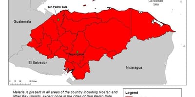 Térkép Honduras malária