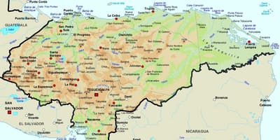 Térkép Honduras, valamint a környező országokban