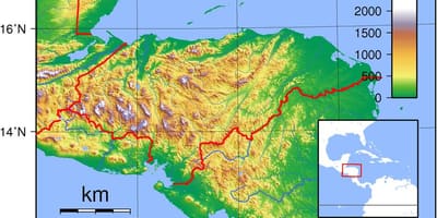 Térkép Honduras topográfiai