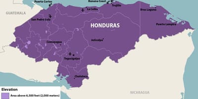 Térkép Honduras zika