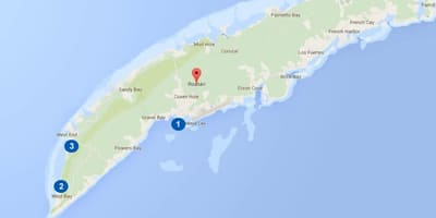 Térkép Hondurasban, roatan