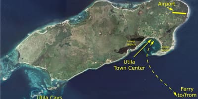 Térkép utila Honduras